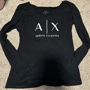 Armani Exchange Black Long Sleeve Tee